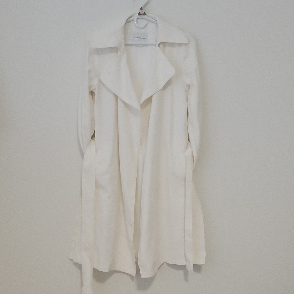 Club Monaco White Long Coat
